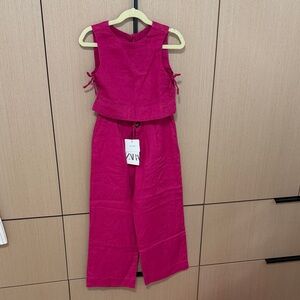 Zara Fuchsia Sleeveless Two-Piece Set